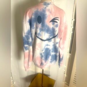 Urban Nation Smile Face Tie Dye Sweatshirt Pullover XL